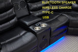 Texan Power Reclining Sectional w Bluetooth Speakers