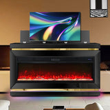 Anith Black TV Stand w Fireplace