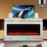 Anith White TV Stand w Fireplace