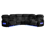 Spain Black Power Reclining Sectional Power Headrests