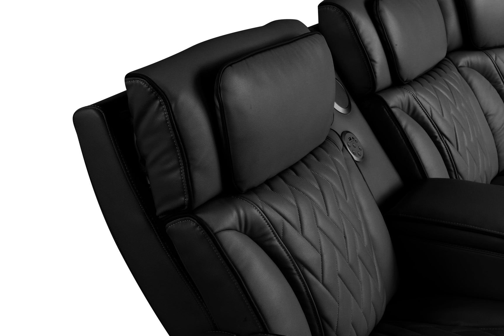 Spain Black Power Reclining Sectional Power Headrests