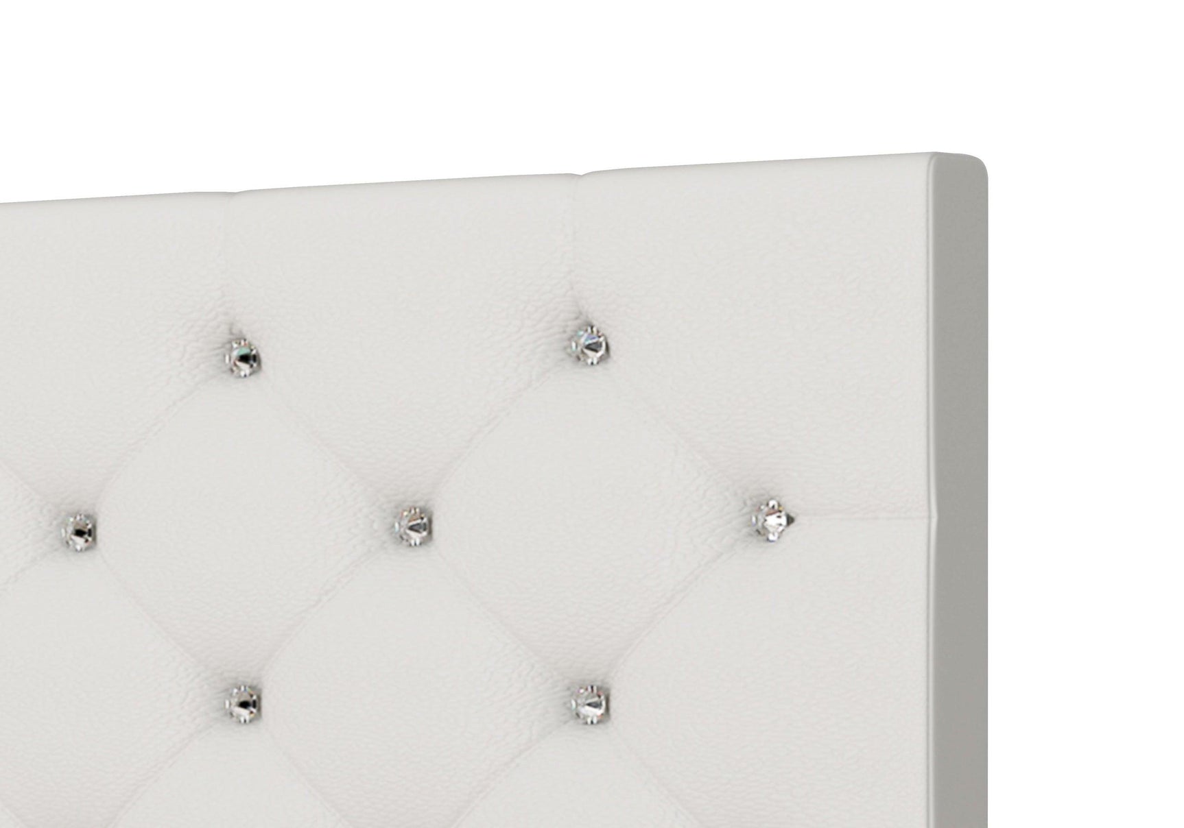 Sara White Upholstered Tufted Platform Queen Bed
