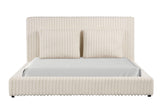 Lauren Beige Upholstered Platform Queen Bed