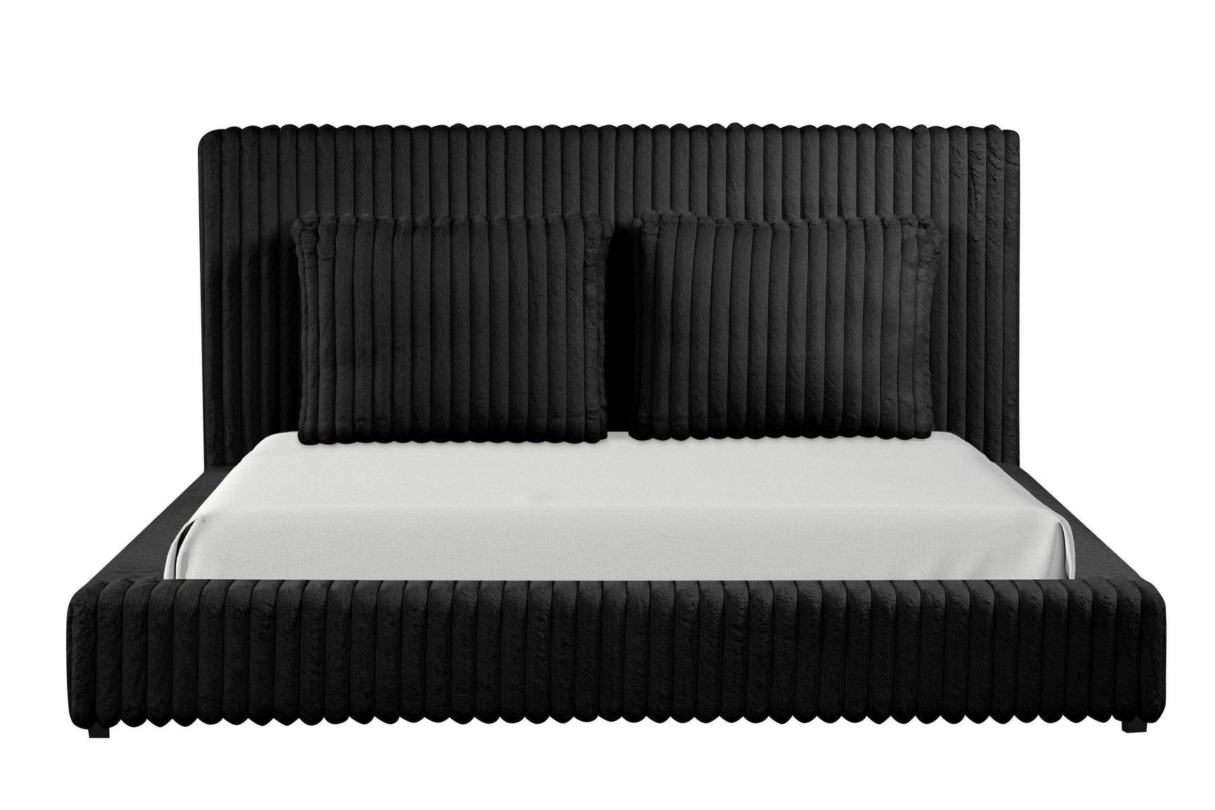 Lauren Black Upholstered Platform King Bed