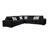 Marshmallow Black Oversize Corduroy Fabric Sectional