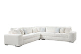 Marshmallow Beige Oversize Corduroy Fabric Sectional