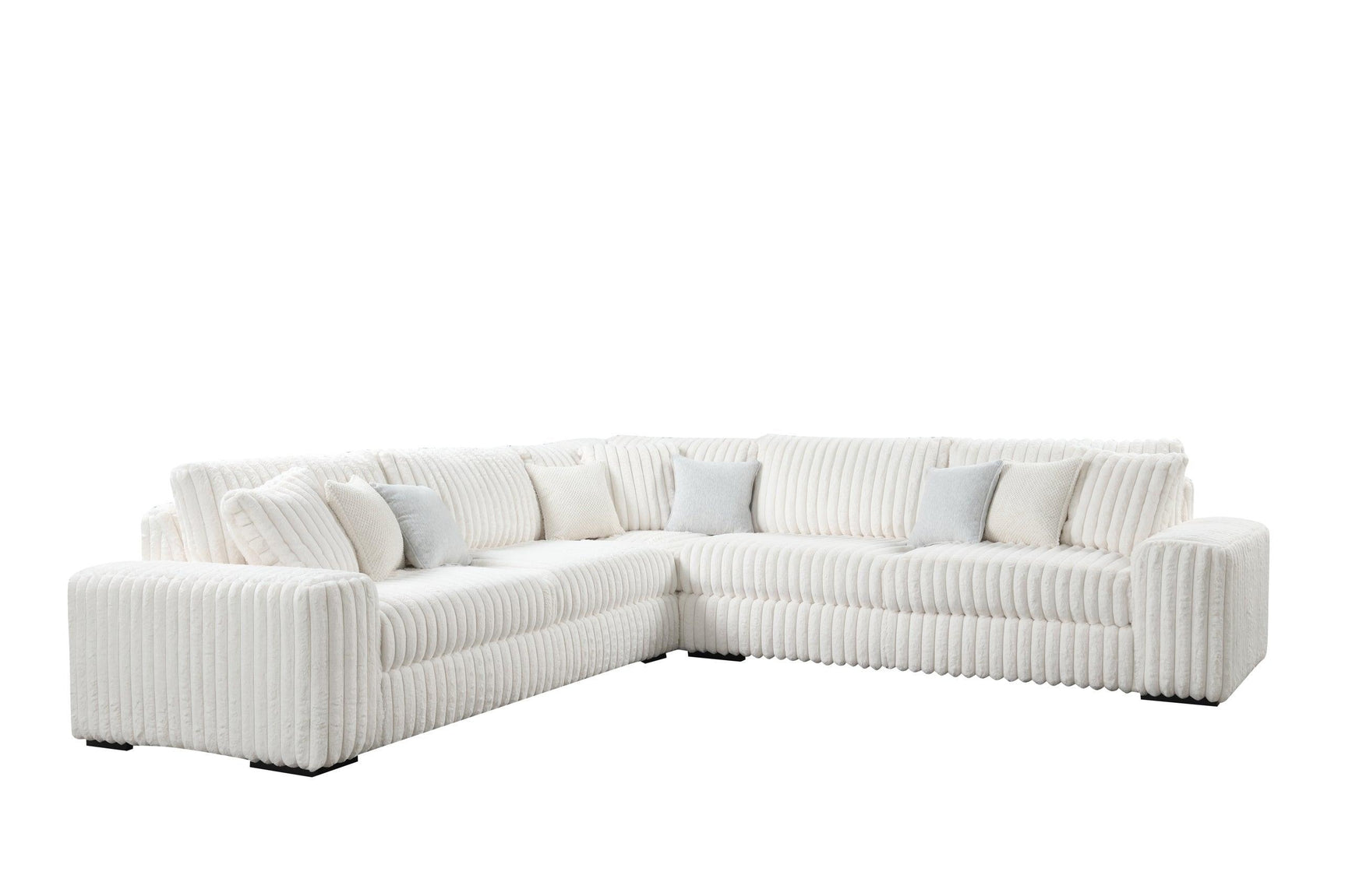 Marshmallow Beige Oversize Corduroy Fabric Sectional