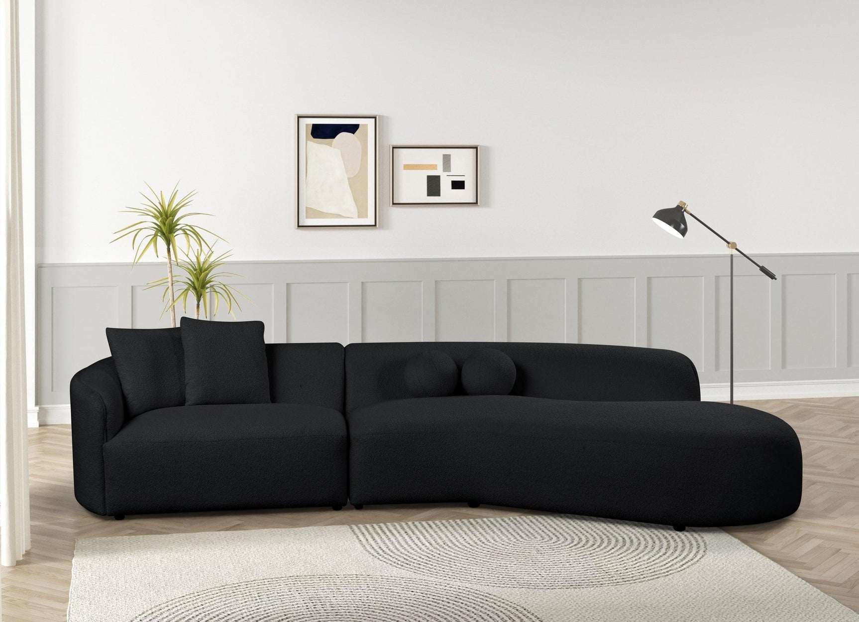 Mia Black Boucle Sectional