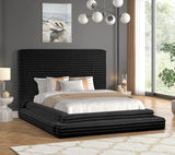 Mariah Black Upholstered Platform King Bed