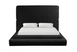 Mariah Black Upholstered Platform Queen Bed