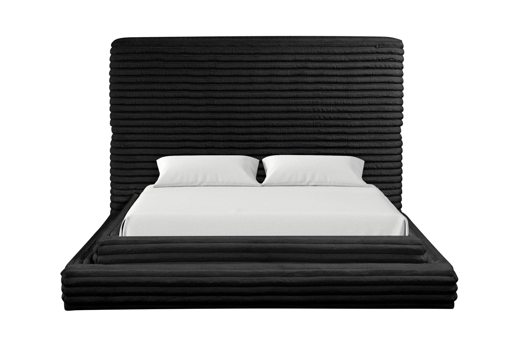 Mariah Black Upholstered Platform Queen Bed