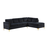 Vogue Black Velvet Sectional