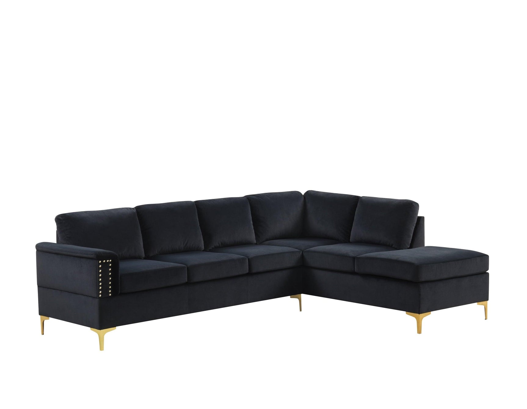 Vogue Black Velvet Sectional