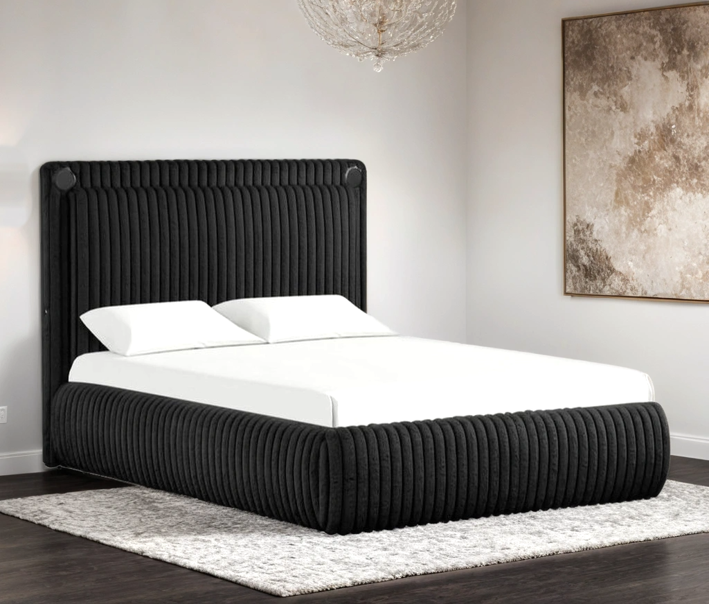 Diana Black Platform Queen Bed