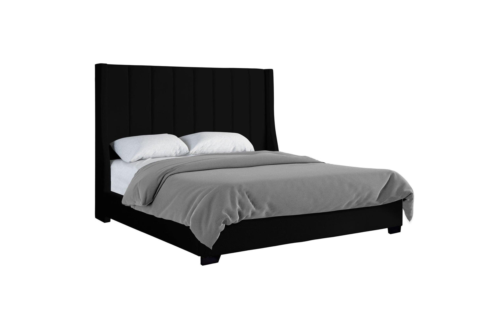 Harry Black Upholstered King Bed