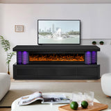 A98 Black TV Stand Fireplace