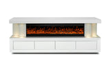 A97 White TV Stand Fireplace