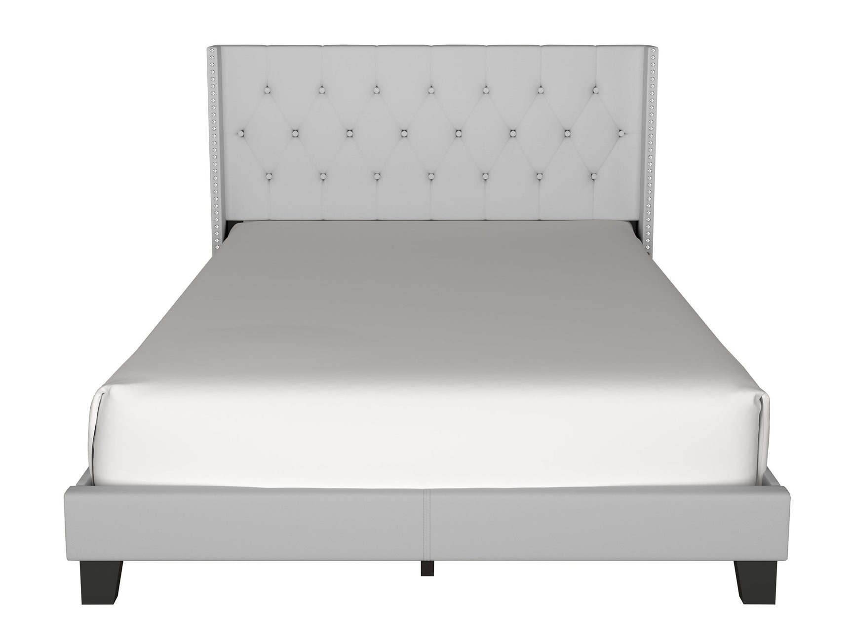 Hikaru Gray Upholstered Tufted Platform Queen Bed