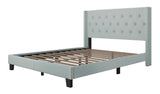Hikaru Teal Upholstered Tufted Platform King Bed
