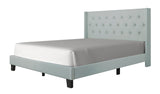 Hikaru Teal Upholstered Tufted Platform King Bed