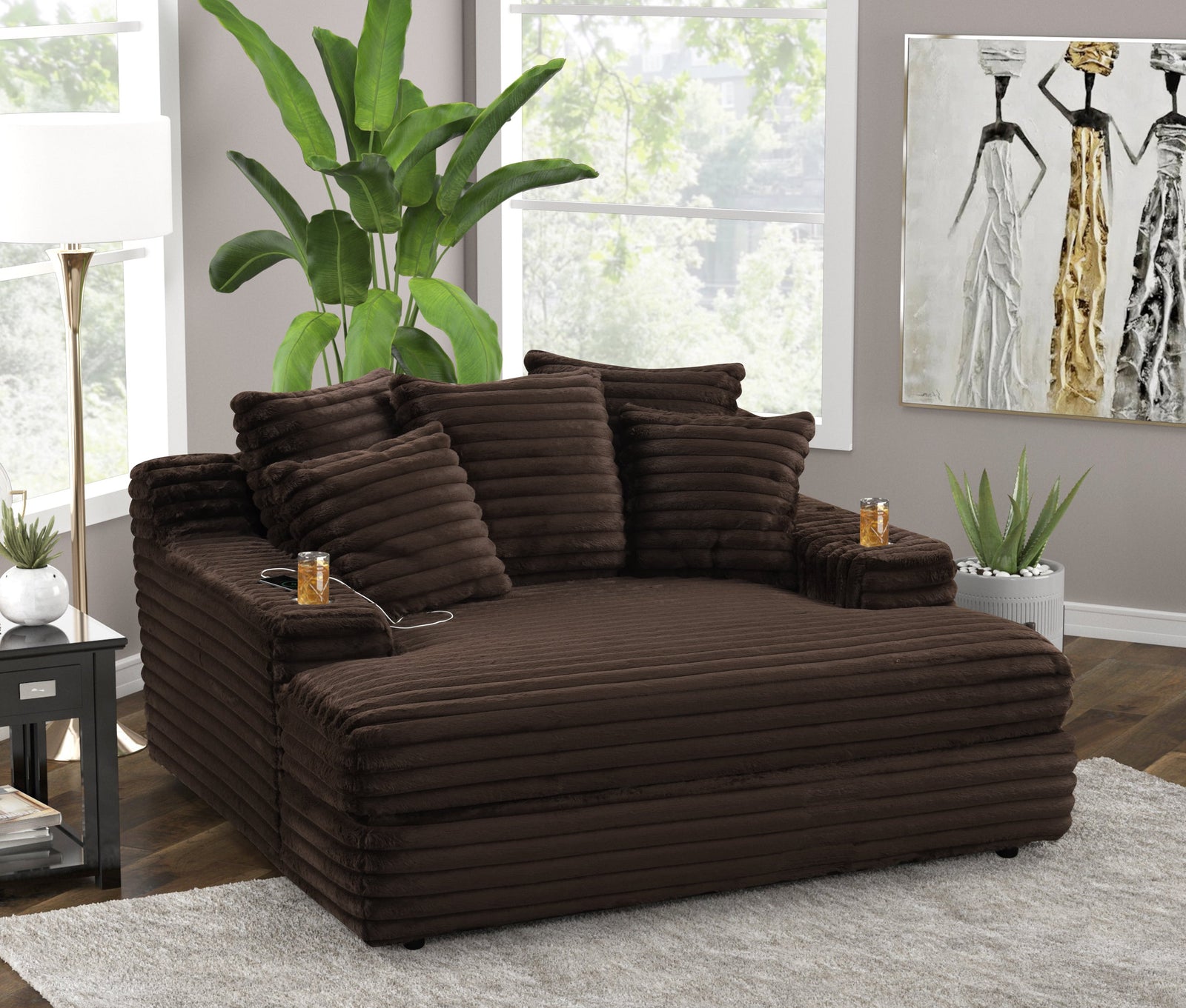 Happy Homes 4700 Chocolate Chaise Lounge