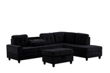 Heights Black Reversible Sectional + Ottoman