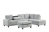 Heights Light Gray Reversible Sectional + Ottoman