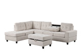 Heights Beige Reversible Sectional + Ottoman