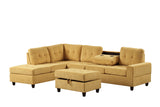 Heights Mustard Reversible Sectional + Ottoman