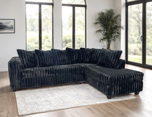 FiveTen Black Velvet Sectional