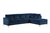 Vogue Navy Velvet Sectional