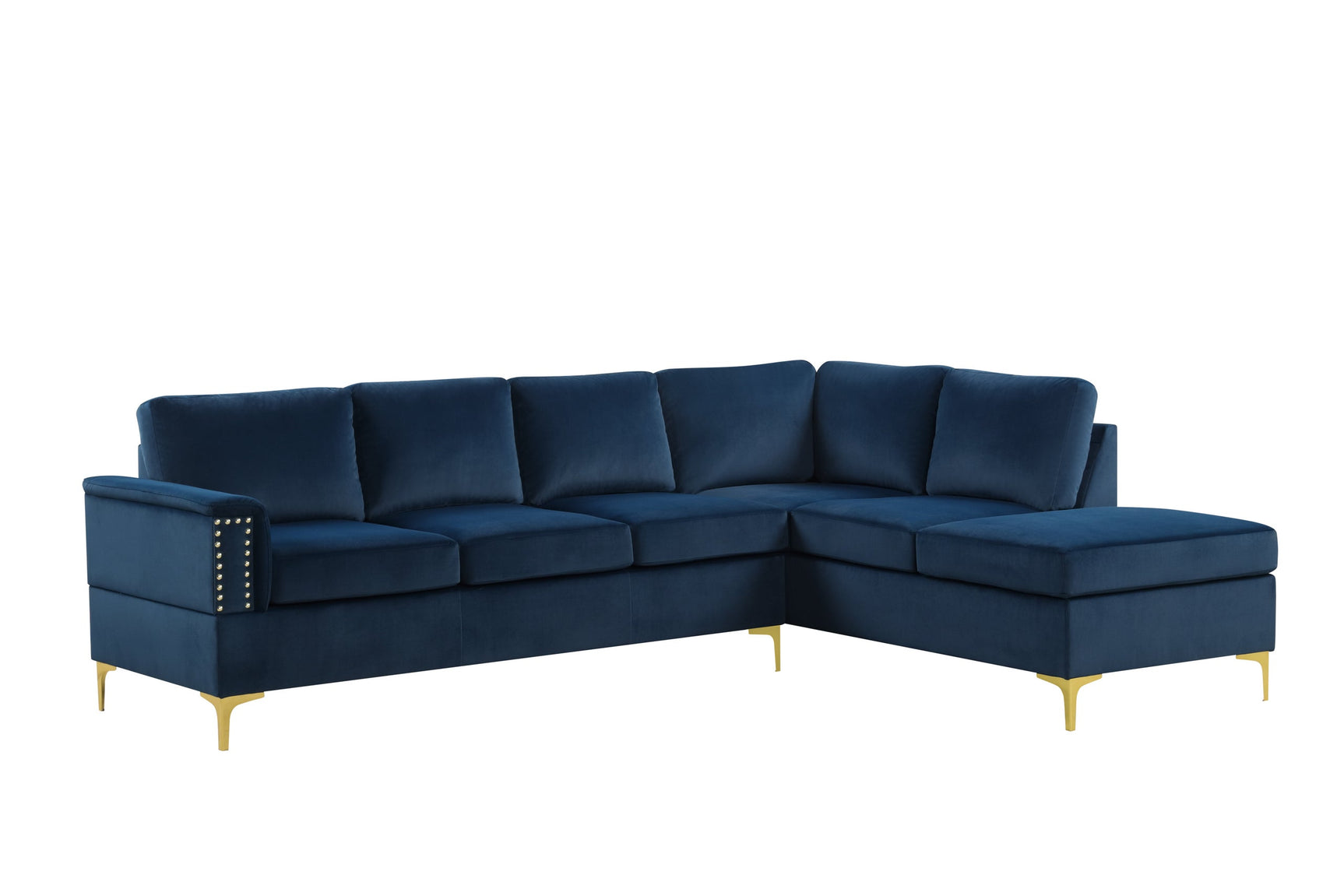Vogue Navy Velvet Sectional