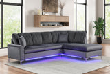 Candy Charcoal Sectional w LED