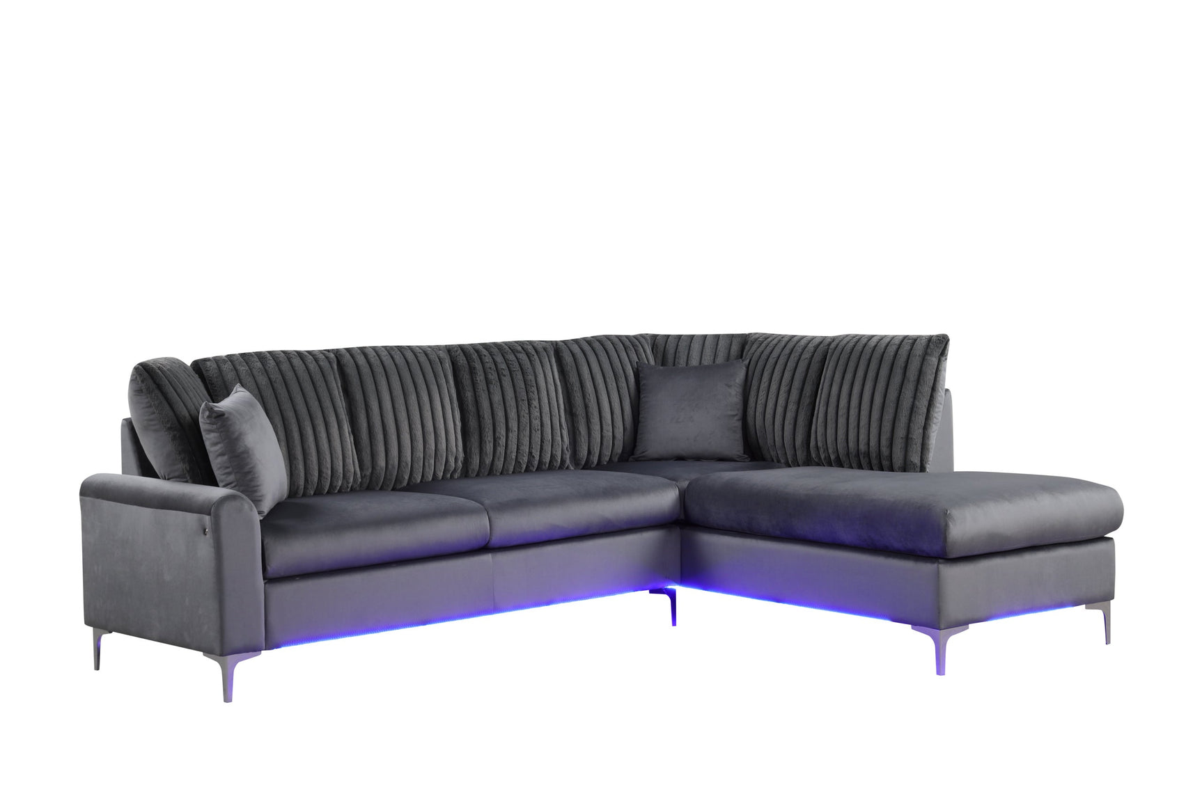 Candy Charcoal Sectional w LED