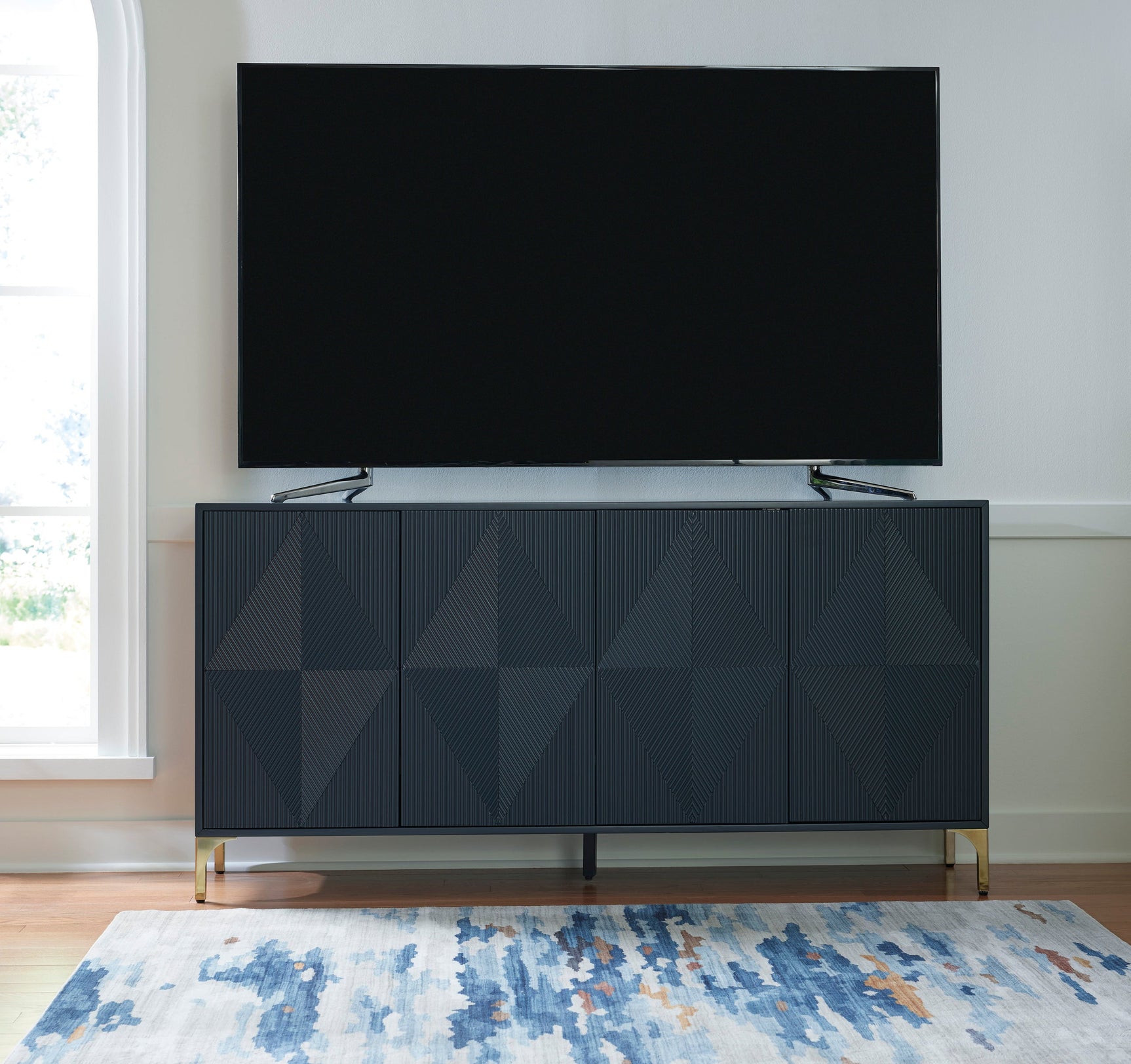 A4000677 Dark Blue Accent Cabinet 72"L