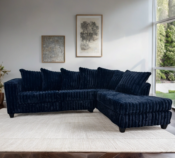 FiveTen Navy Velvet Sectional