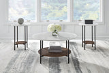 Tal White Brown Occasional Table Set