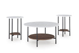 Tal White Brown Occasional Table Set