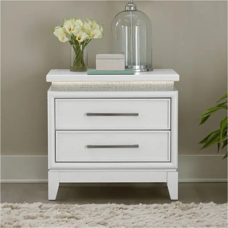 Seveny Silver LED Nightstand