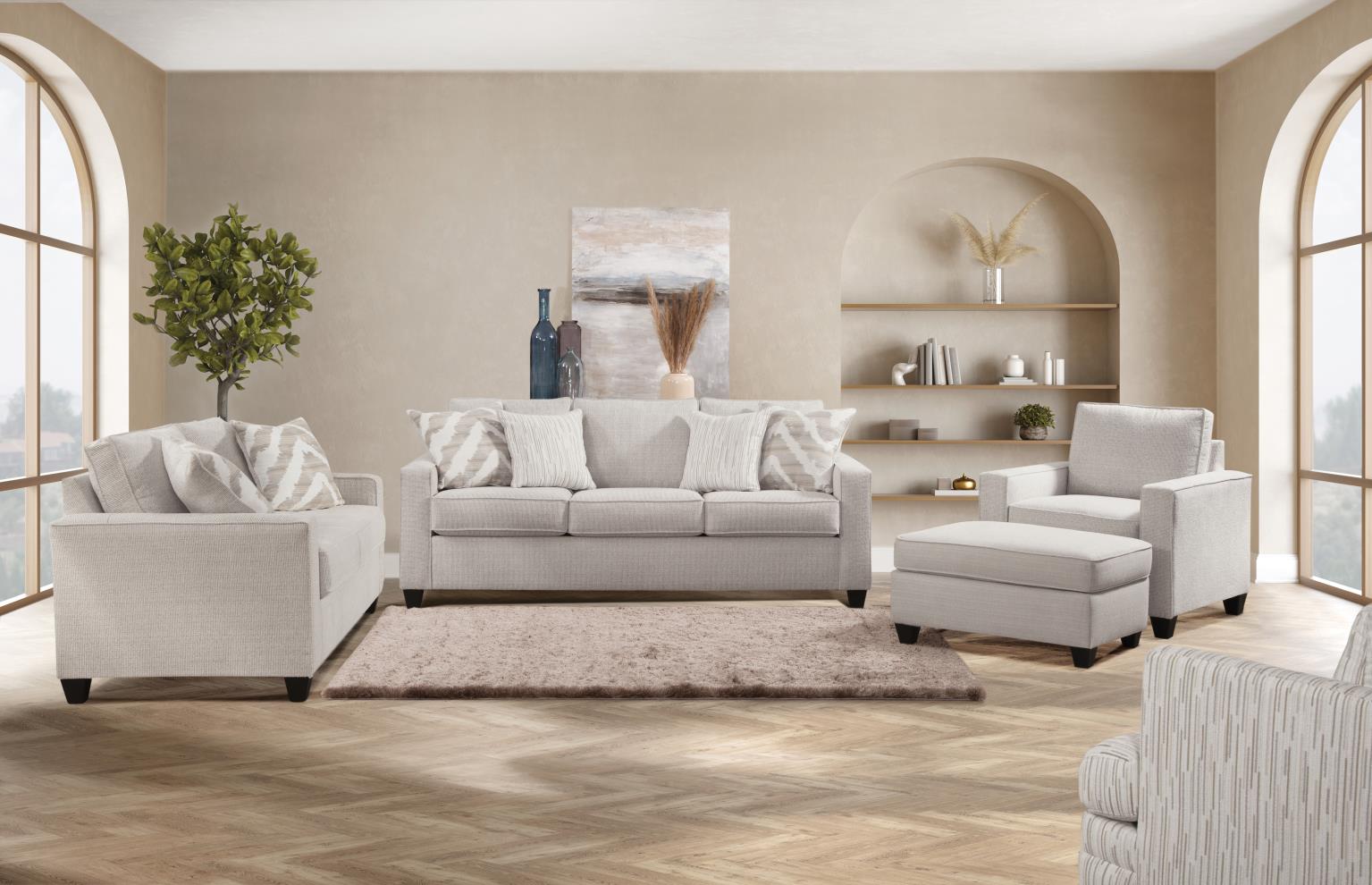 Behold Carmine Pebble Sofa & Loveseat Set