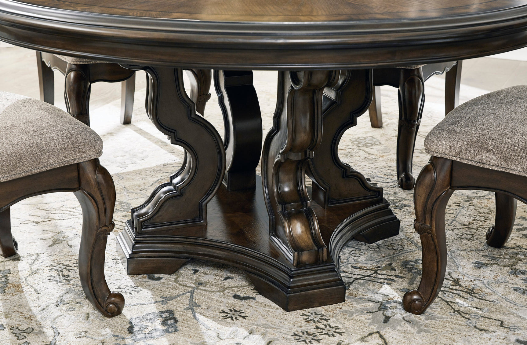 Dunkan Dark Cherry Table + 4 Chair Set