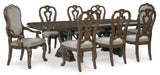 Divine Dark Cherry Pedestal Table + 6 Chairs