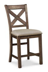 Desi Brown Counter Height Table + 6 Chairs Set