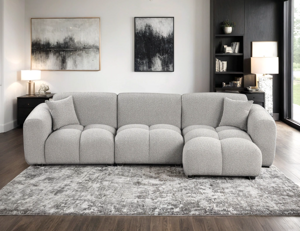 Bella Gray Boucle Sectional