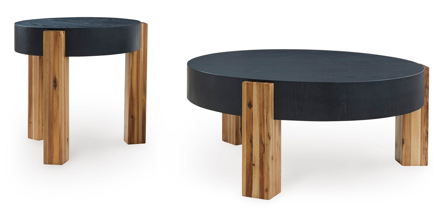 Breenmore Black/Natural Occasional Table Set