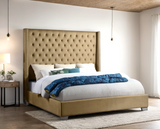 Diamond Light Brown 6ft Upholstered Tufted Panel King Bed