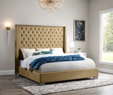 Diamond Light Brown 6ft Upholstered Tufted Panel King Bed
