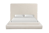 Mariah Beige Upholstered Platform King Bed