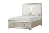 Master Champagne Upholstered LED Storage Platform Bedroom Set