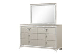Master Champagne Upholstered LED Storage Platform Bedroom Set